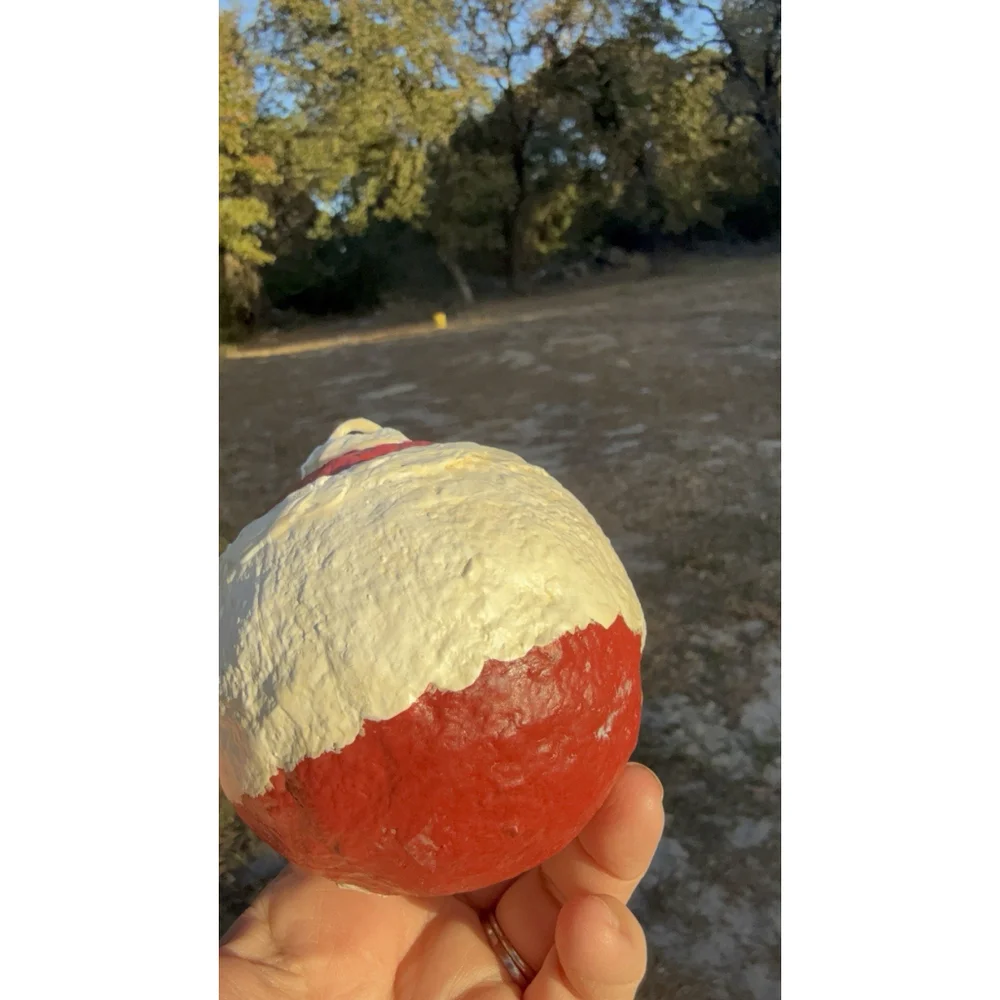 Hand Painted Paper Mache Santa Claus Head Christmas Ornament 3”